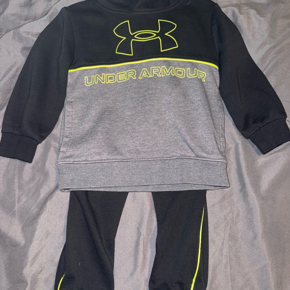 Under Armour Black Hoodie with Neon Accents